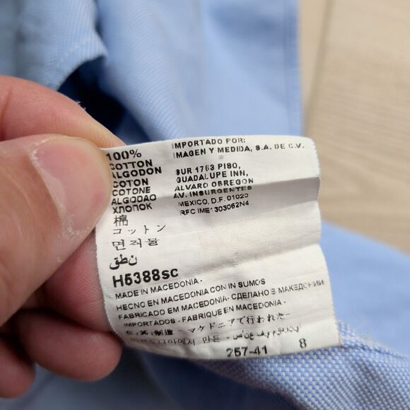 Suit Supply Shirt Mens‎ 42 16.5 Blue Egyptian Cotton Long Sleeve Button Up - Picture 4 of 11